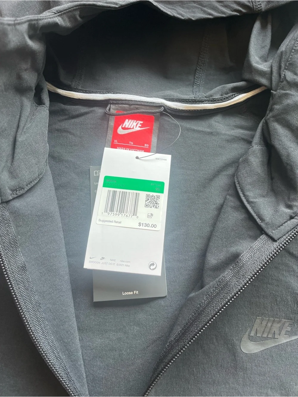 NWT $130 Nike Tech Men's Full-Zip Woven Jacket Lightweight Black XL